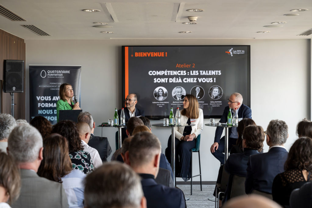 Catherine Chalumeau, Adjointe DRH chez Elivia, Bertrand Druon, Directeur général adjoint chez Elivia et Yalcin Avcioglu, DRH de la Caisse d'Epargne Hauts de France échangent leurs retours d'expérience lors de la 17ème édition des Rendez-vous du Management. Un atelier sur le thème 