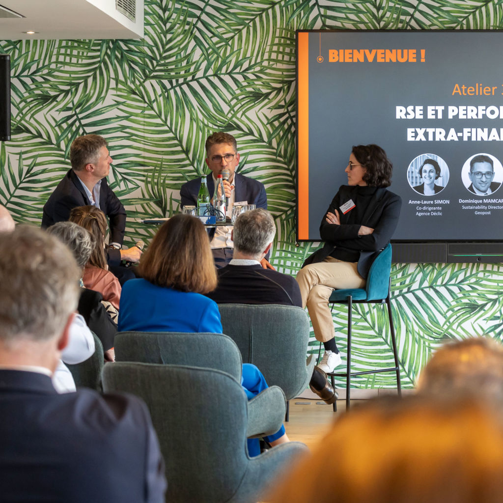 Anne-Laure Simon, Co-dirigeante de l'agence Déclic et Dominique Mamcarz, Sustainability Director chez Geopost partagent leurs convictions et bonnes pratiques lors de la 17ème édition des Rendez-vous du Management. Un atelier sur le thème 